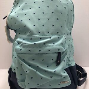 Mint Green Bird Print Backpack